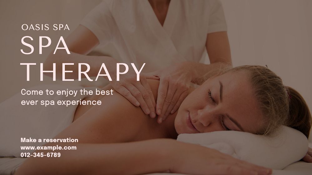 Spa therapy  blog banner template, editable text