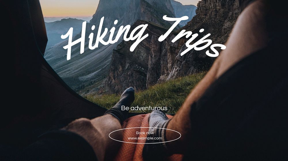 Hiking trips  blog banner template, editable text