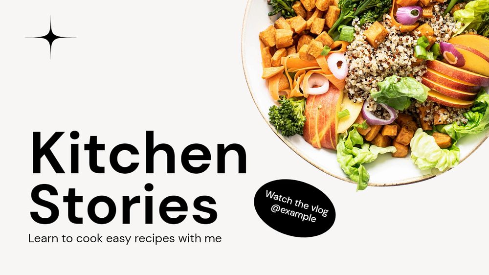 Kitchen stories blog banner template, editable text