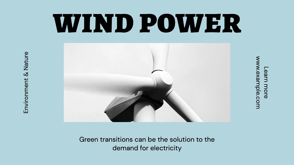 Wind power  blog banner template, editable text