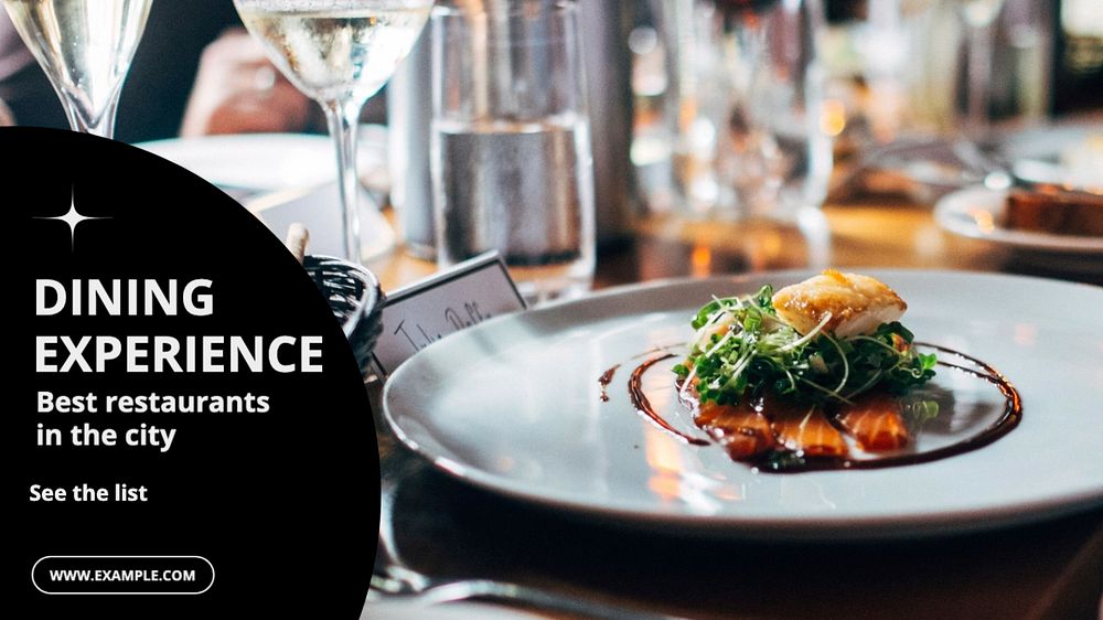 Dining experience  blog banner template, editable text