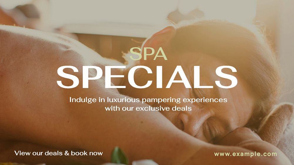 Spa deals blog banner template, editable text