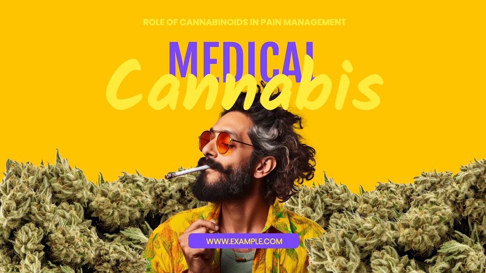 Medical cannabis  blog banner template, editable text