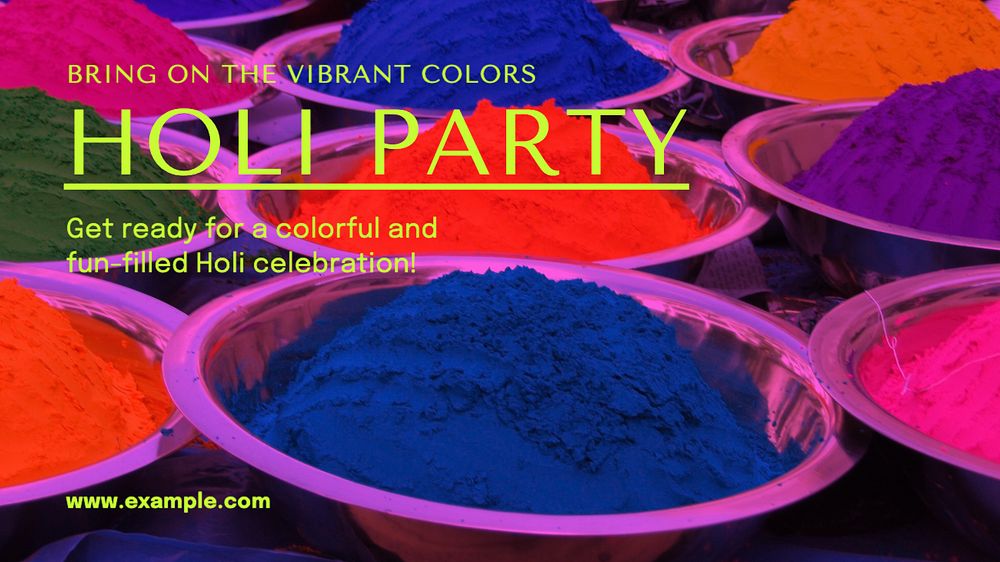 Holi party  blog banner template, editable text