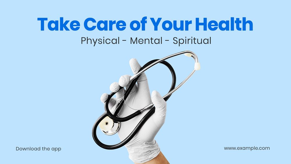 Health care  blog banner template, editable text