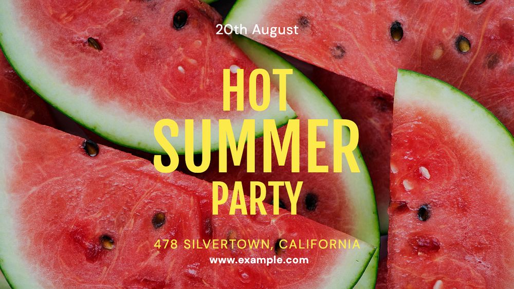 Hot summer party  blog banner template, editable text