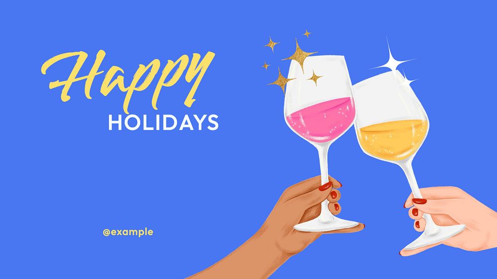 Happy holidays  blog banner template, editable text