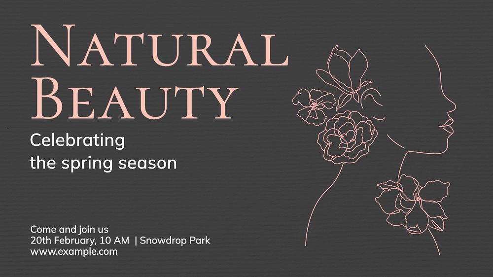 Natural beauty blog banner template, editable text