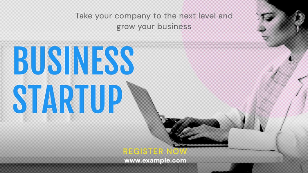 Business startup  blog banner template, editable text