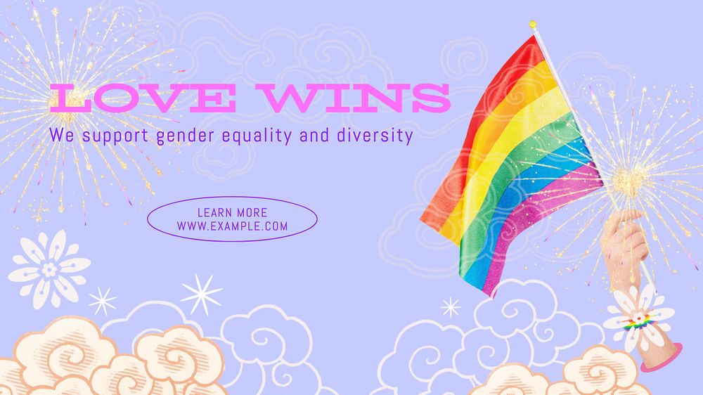 Love wins  blog banner template, editable text