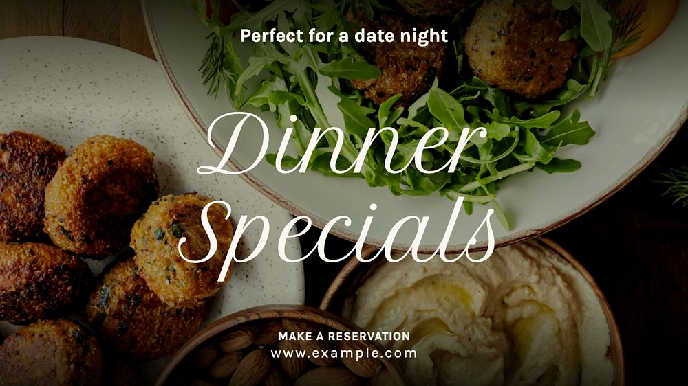 Dinner specials  blog banner template, editable text