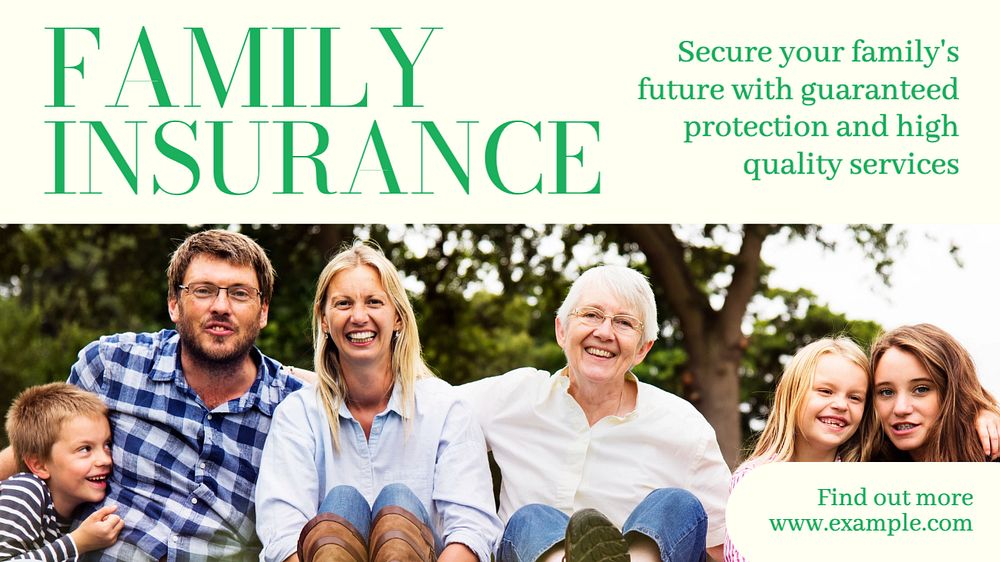 Family insurance  blog banner template, editable text