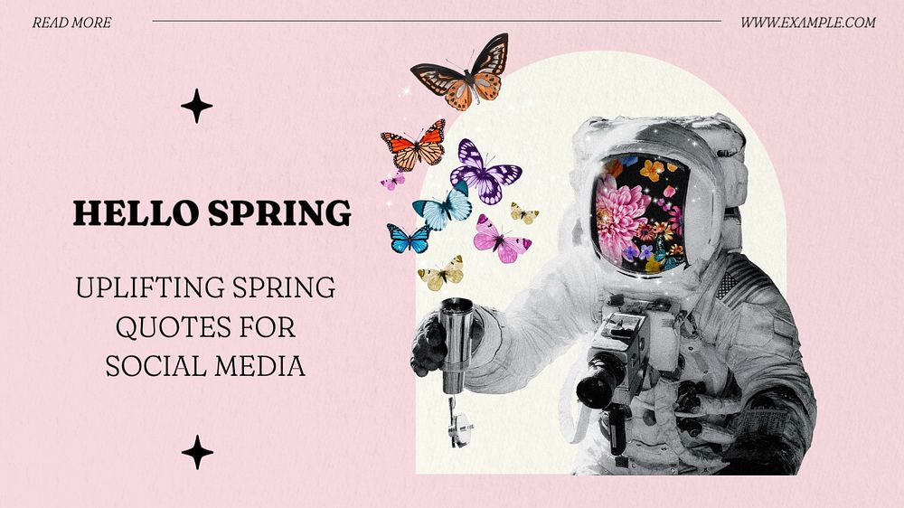 Hello spring  blog banner template, editable text