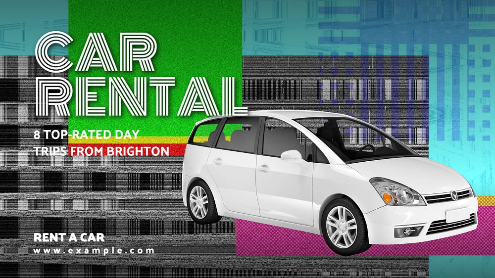 Car rental blog banner template, editable text