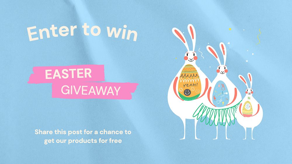 Easter giveaway  blog banner template, editable text