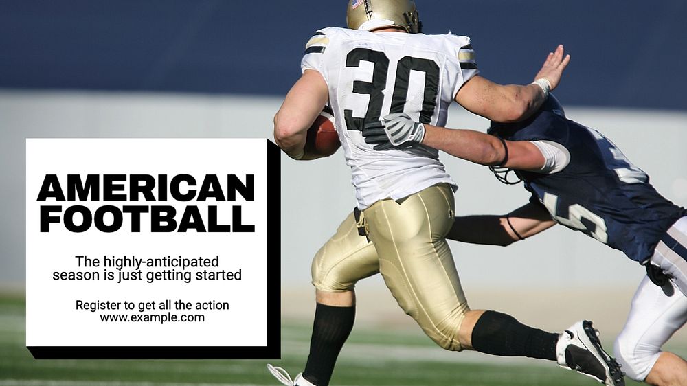 American football blog banner template, editable text