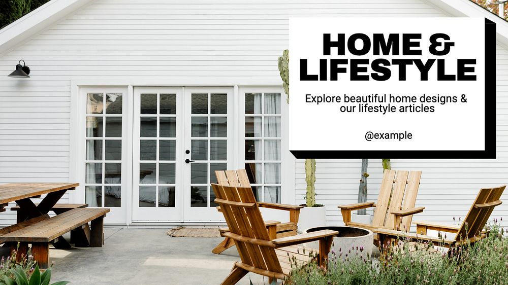 Home & lifestyle blog banner template, editable text