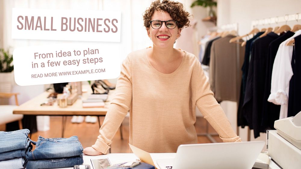 Small business blog banner template, editable text