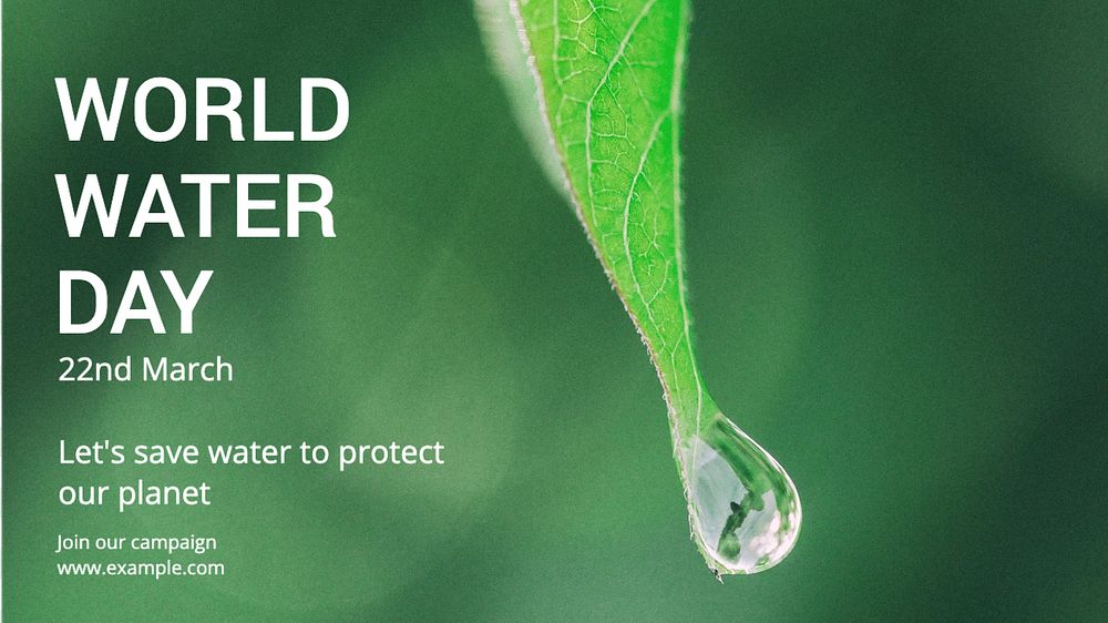 World water day blog banner template, editable text