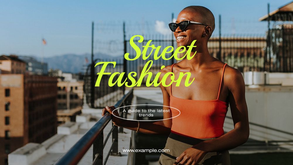 Street fashion blog banner template, editable text