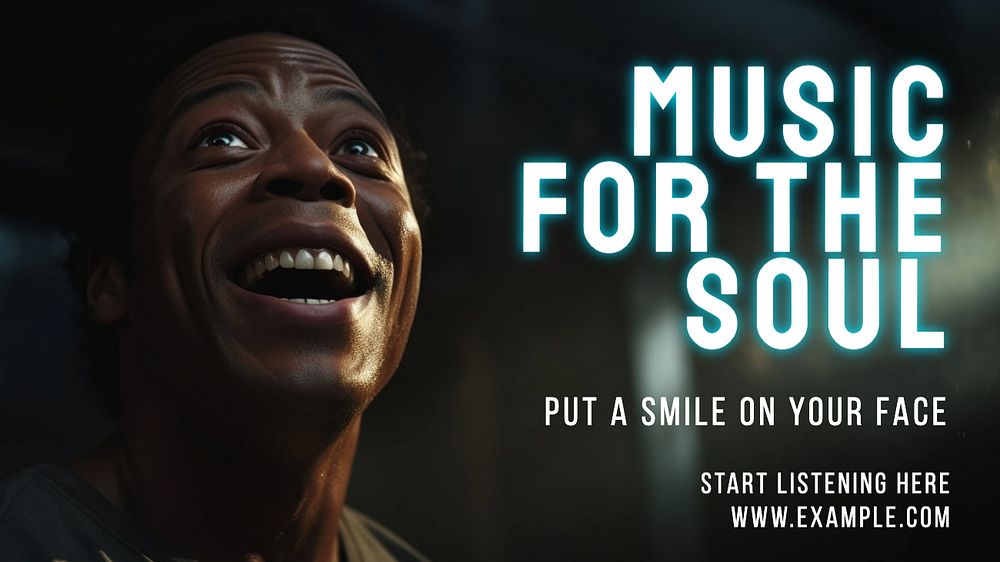 Soul music radio blog banner template, editable text