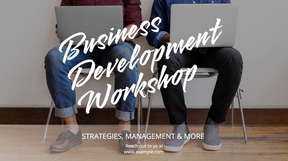 Business development workshop blog banner template, editable text