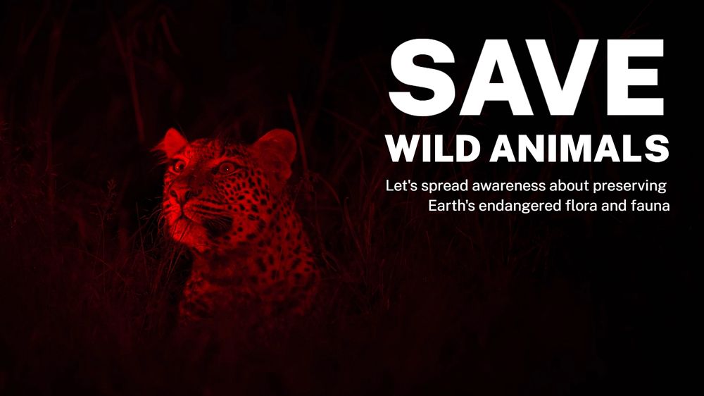 Save wild animals blog banner template, editable text