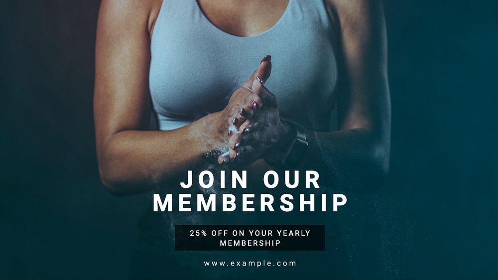 Membership blog banner template, editable text