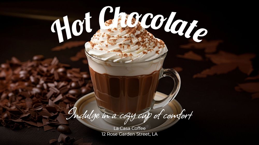 Hot chocolate blog banner template, editable text