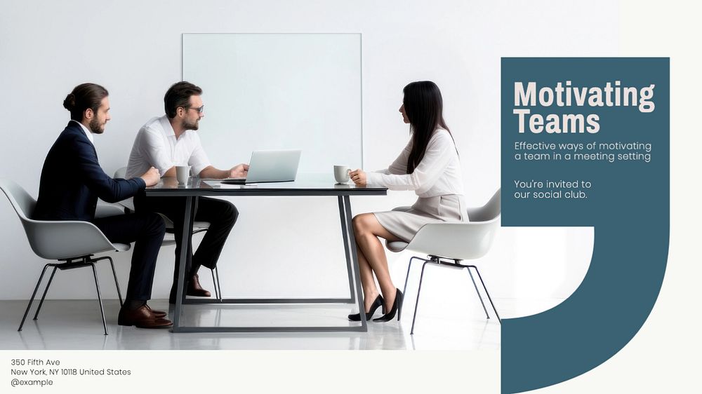 Motivating teams blog banner template, editable text