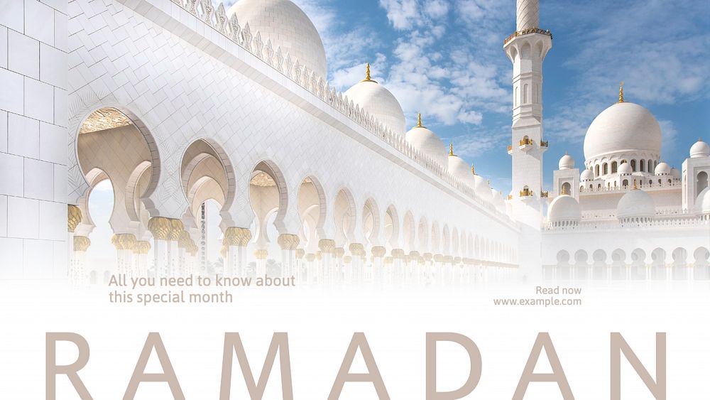 Ramadan  blog banner template, editable text