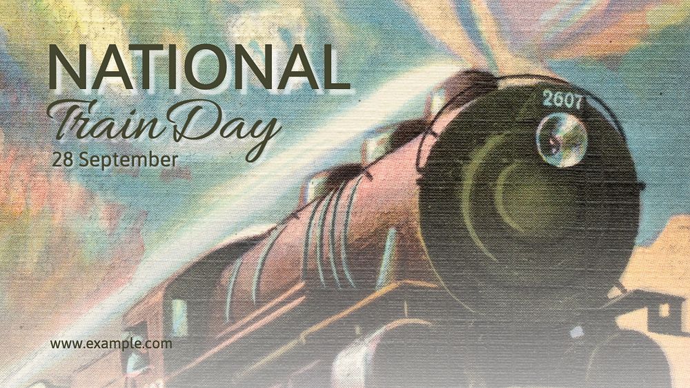 National train day  blog banner template, editable text