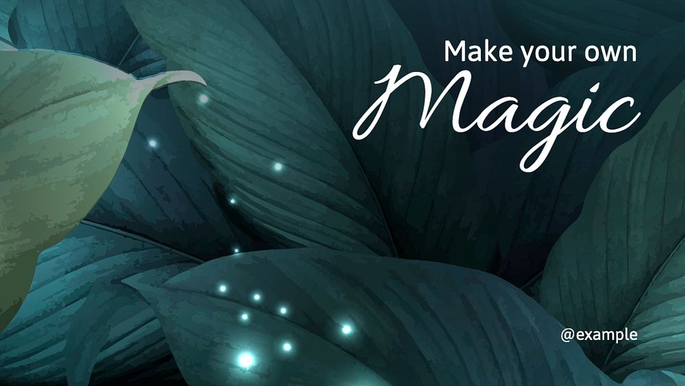 Make your own magic quote  blog banner template, editable text