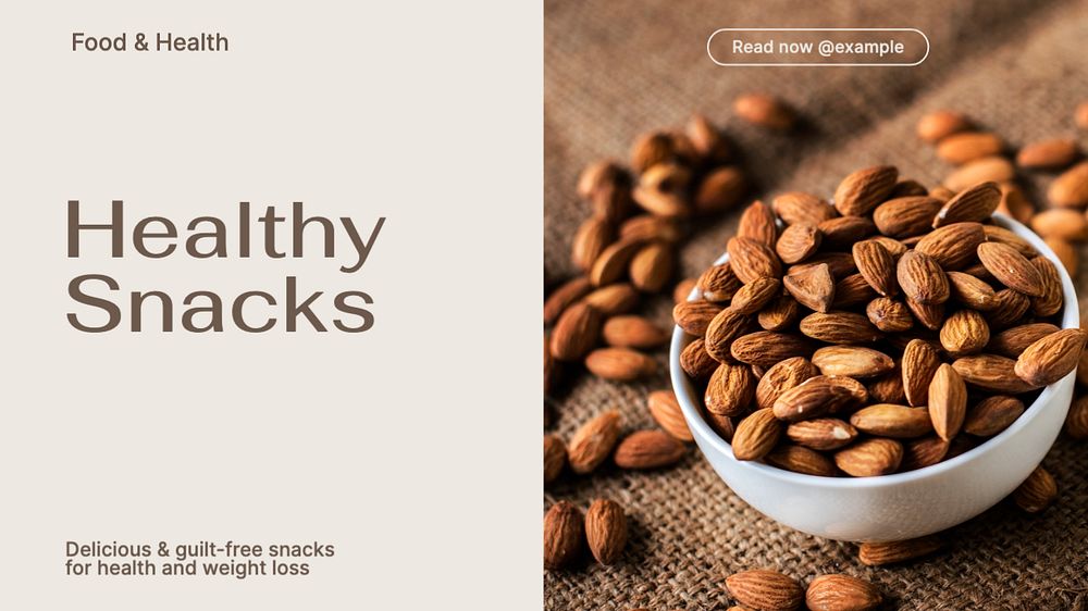 Healthy snacks  blog banner template, editable text