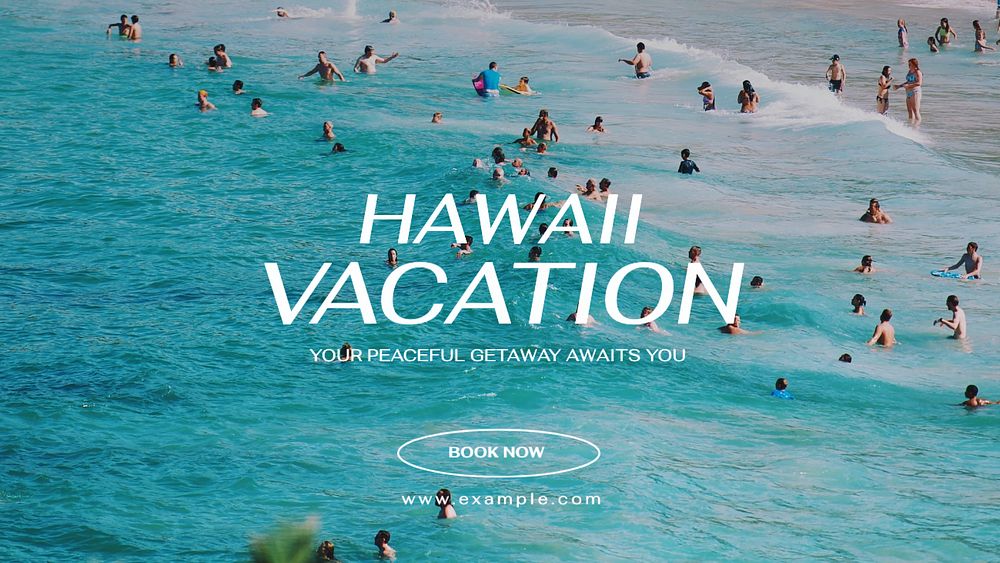 Hawaii vacation  blog banner template, editable text