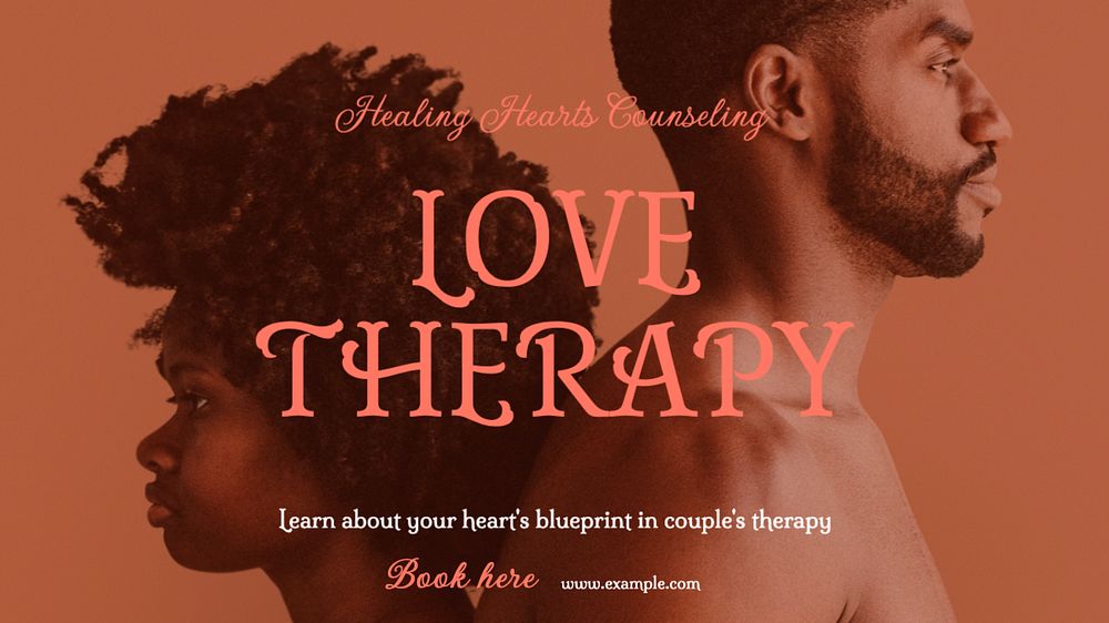 Love's therapy blog banner template, editable text