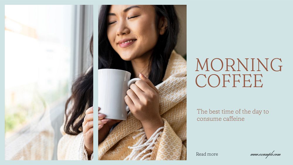 Morning coffee  blog banner template, editable text