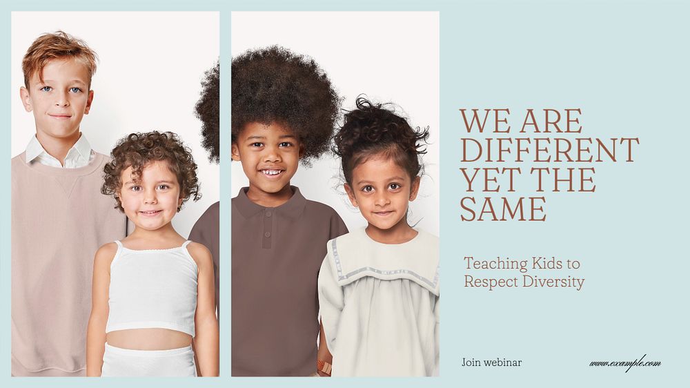 Diversity for kids  blog banner template, editable text