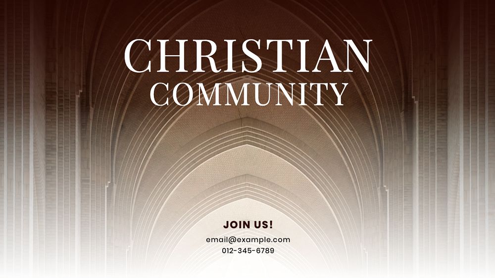 Christian community  blog banner template, editable text