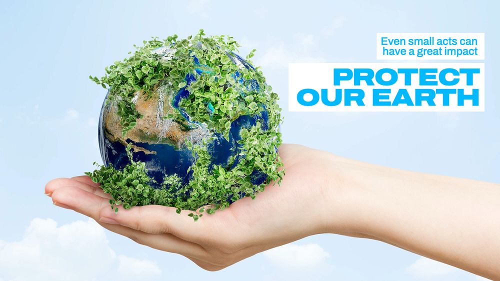 Protect our Earth blog banner template, editable text