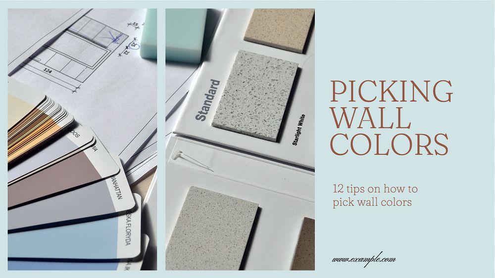 Wall colors  blog banner template, editable text