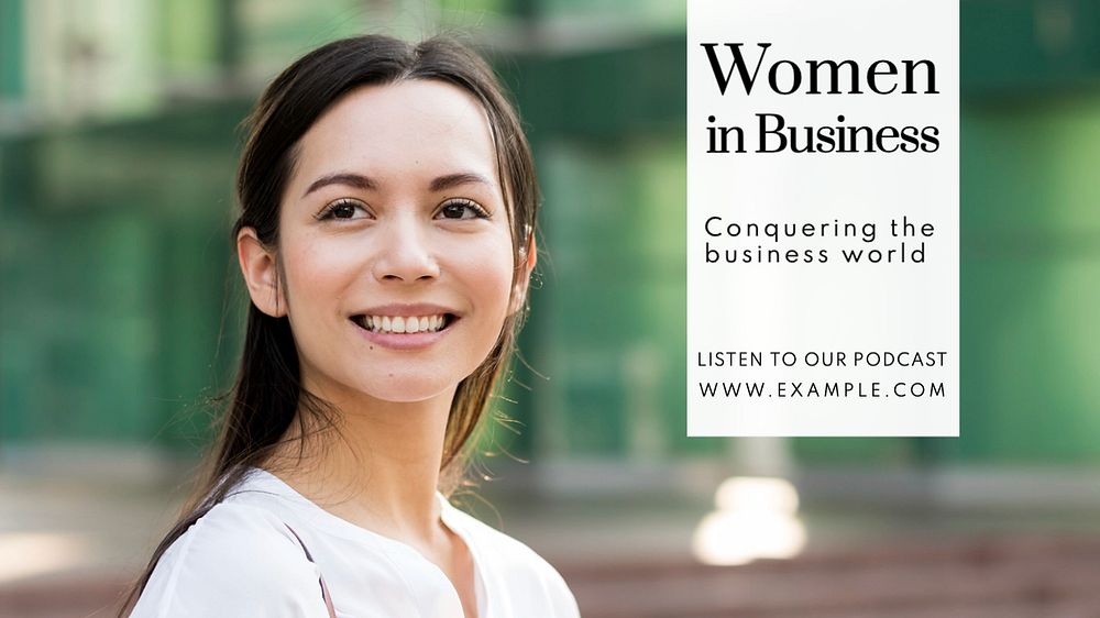 Women in business blog banner template, editable text