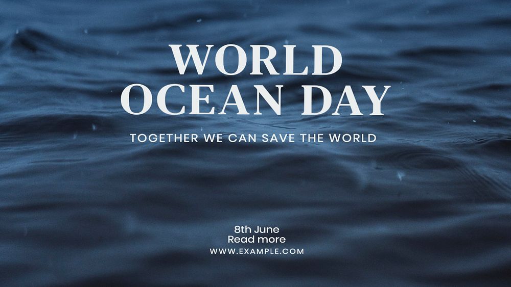 Ocean day  blog banner template, editable text