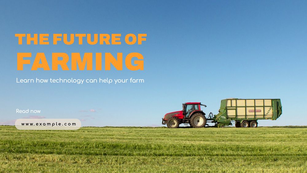 Farming technology blog banner template, editable text