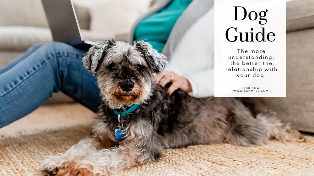 Dog guide blog banner template, editable text