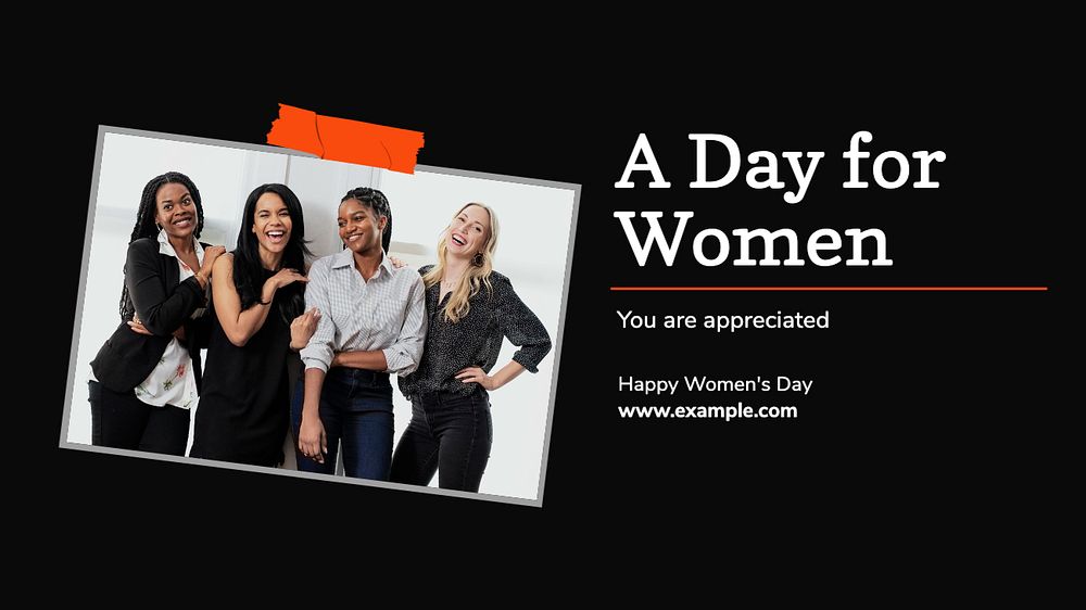 Happy women's day blog banner template, editable text