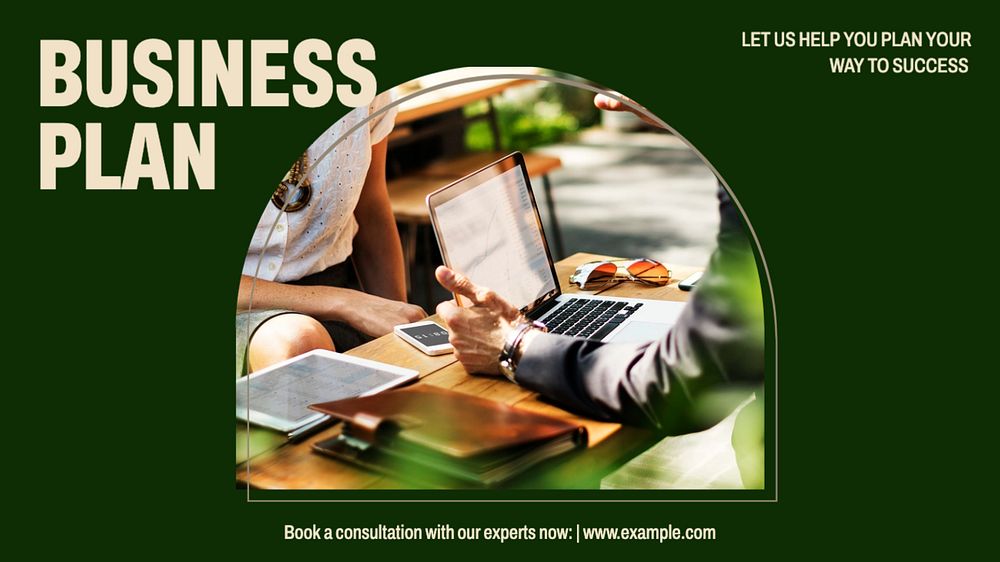 Business plan  blog banner template, editable text