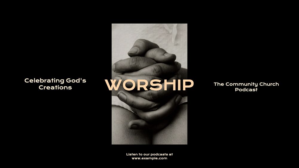 Worship god blog banner template, editable text