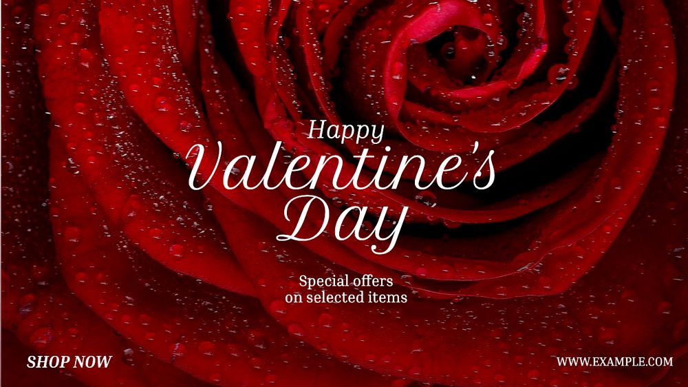 Valentine's day sale blog banner template, editable text