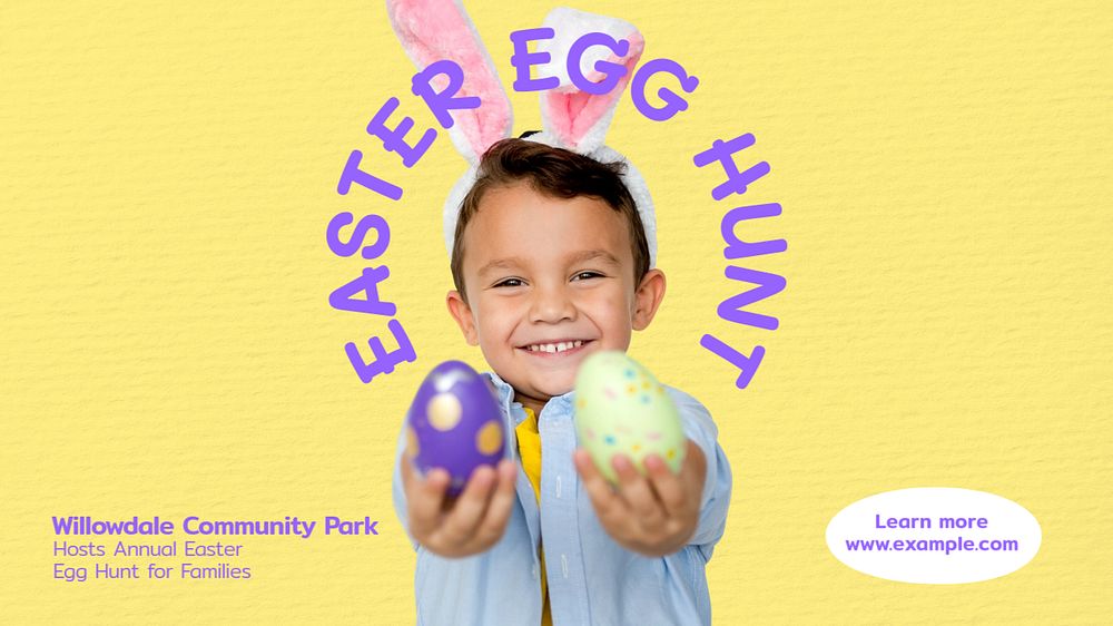 Easter egg blog banner template, editable text